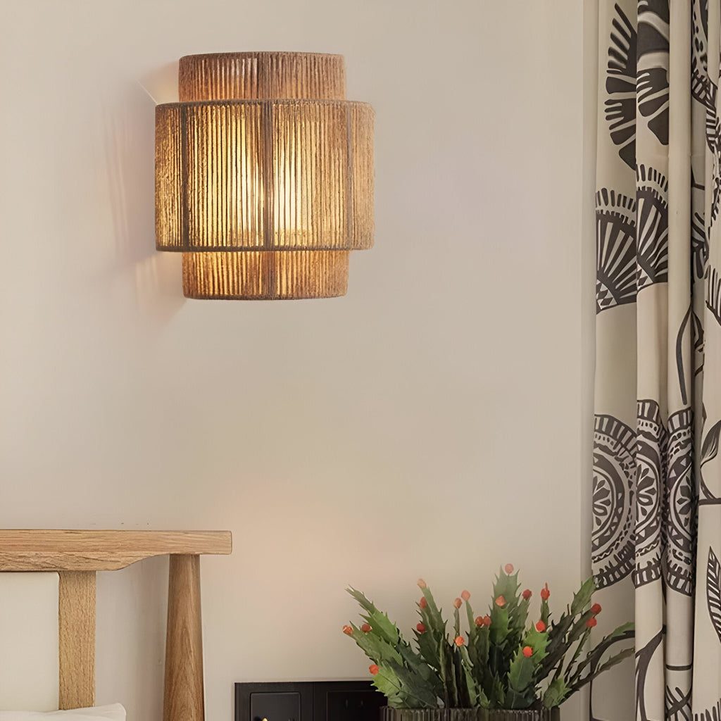Bohemian Vintage Hand Woven LED Wall Light