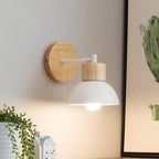 Nordic Wood Iron Shade Japandi Wall Light