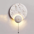 White Travertine Cream Style Wall Light