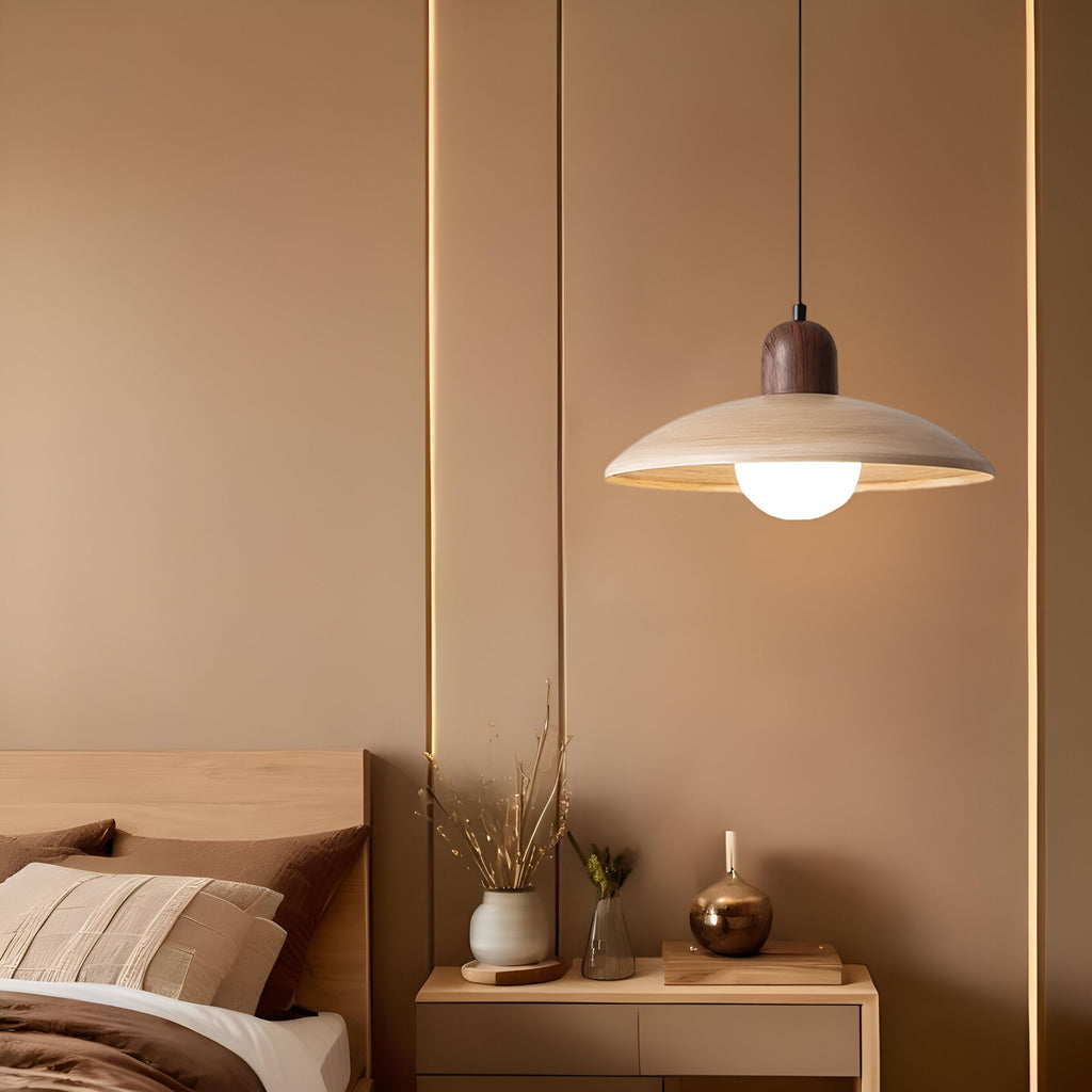 Japanese Style Wabi-Sabi Walnut Pendant Light