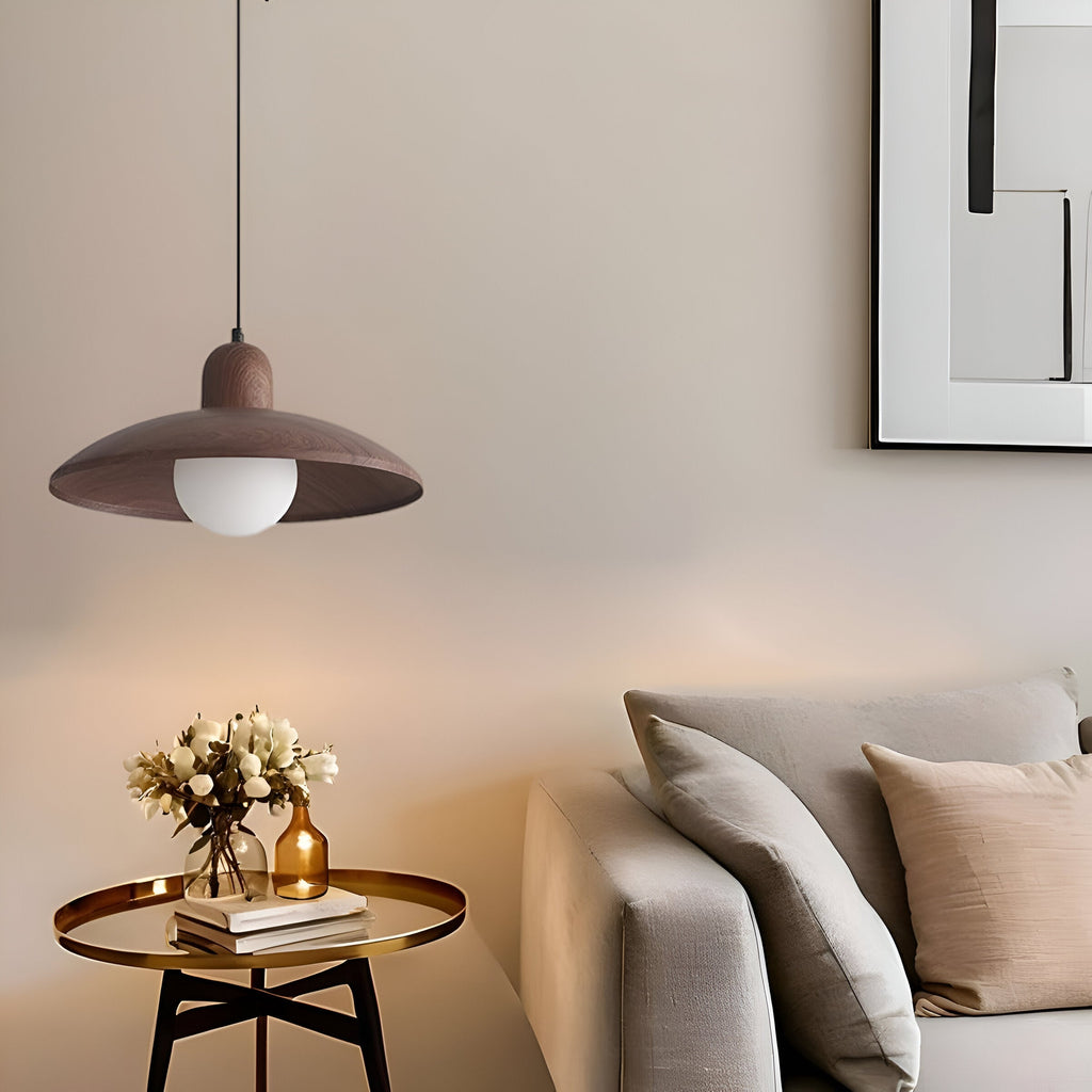 Japanese Style Wabi-Sabi Walnut Pendant Light