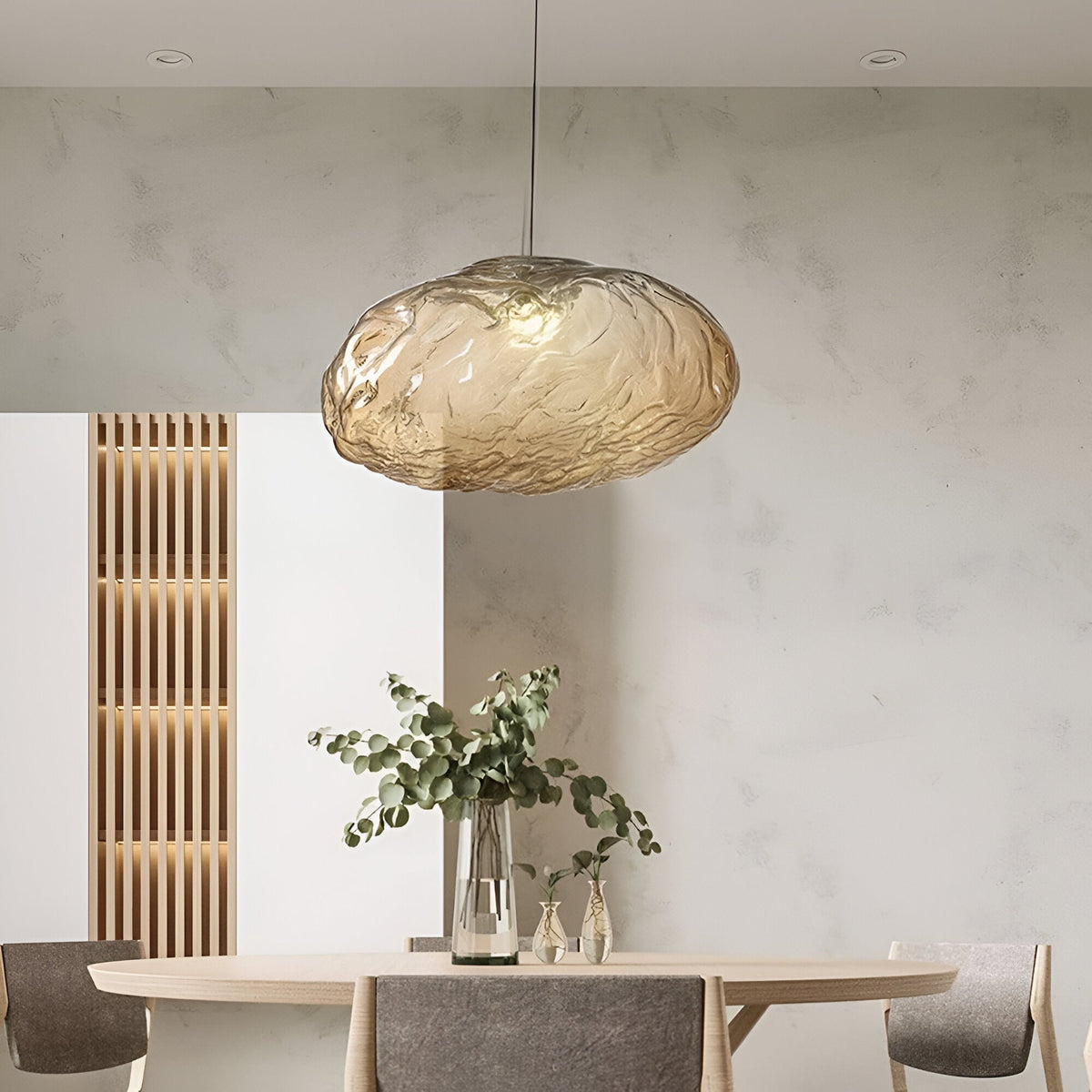 Fiberglass Clouds Minimalist Glass Pendant Light