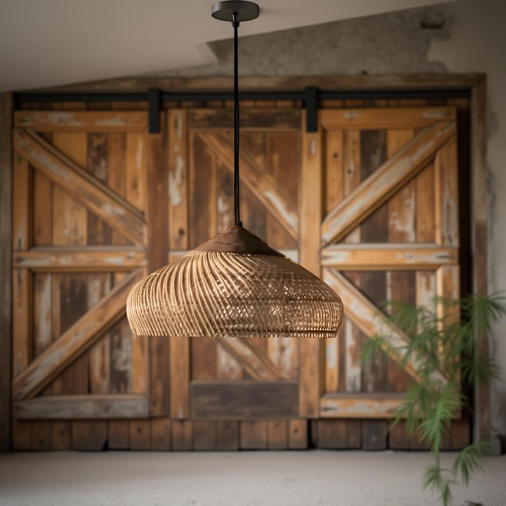 Woven Dome Bohemian Rattan Pendant Light