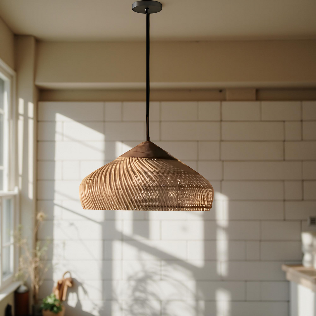 Woven Dome Bohemian Rattan Pendant Light
