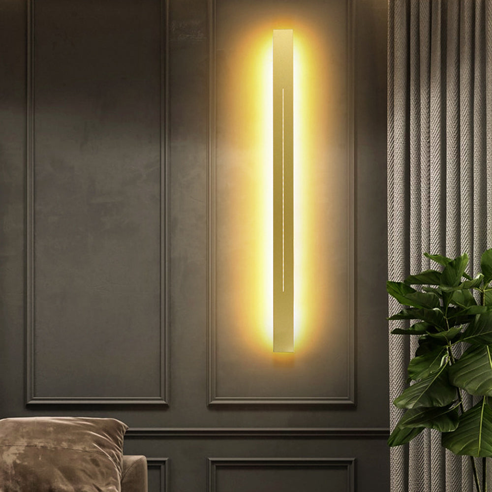 Azin Simple Linear Wall Sconce Black/Gold Living Room