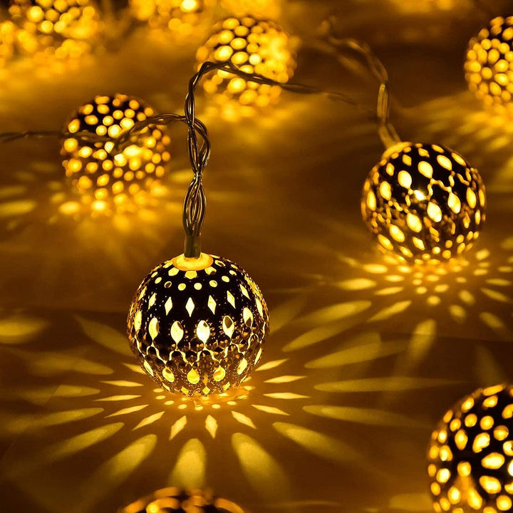 Moroccan Style Waterproof Solar String Lights - SunGlow Strings