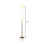 Cylinder Living Room Floor Reading Light Fabric 1-Light Minimalist Floor Stand Lamp in White
