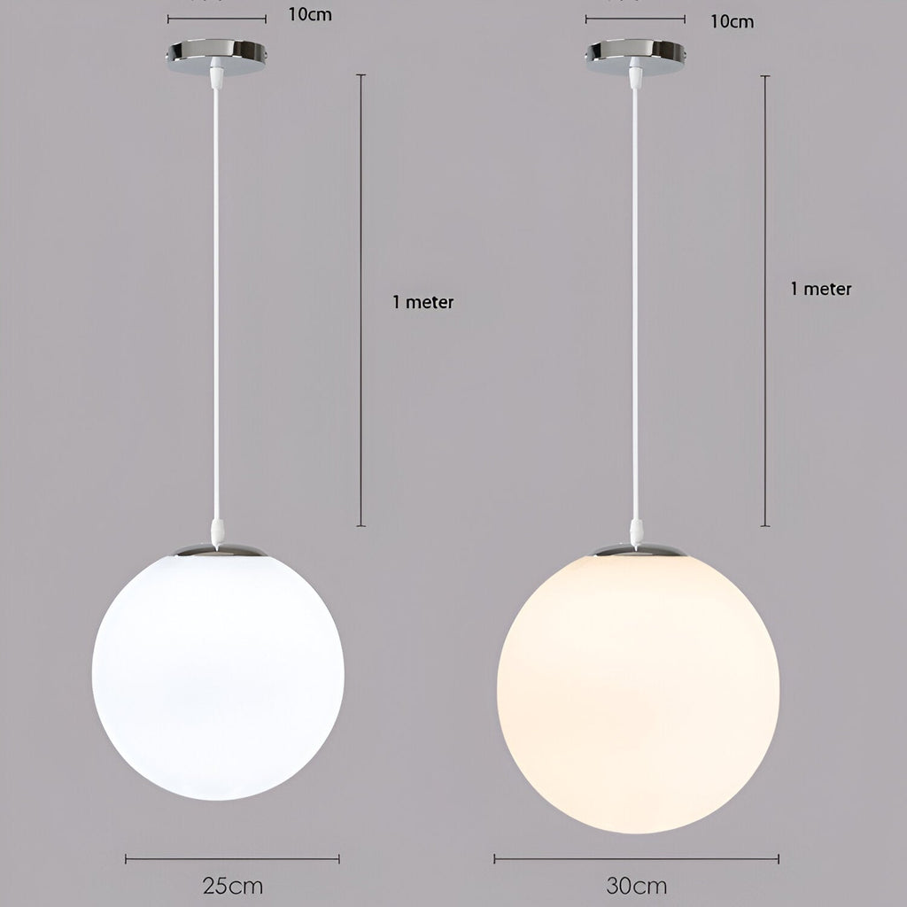 Nordic Globe Milky Glass Pendant Light