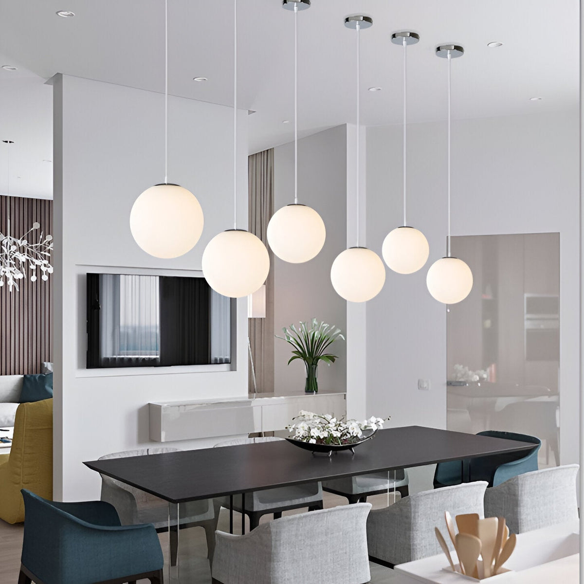 Nordic Globe Milky Glass Pendant Light
