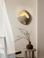 Designer Wall Lamp in Organic Stone Boho Style