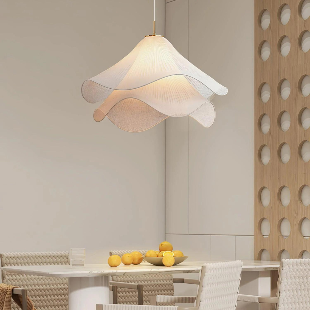 Radiance of Serenity Fabric Japandi Pendant Light