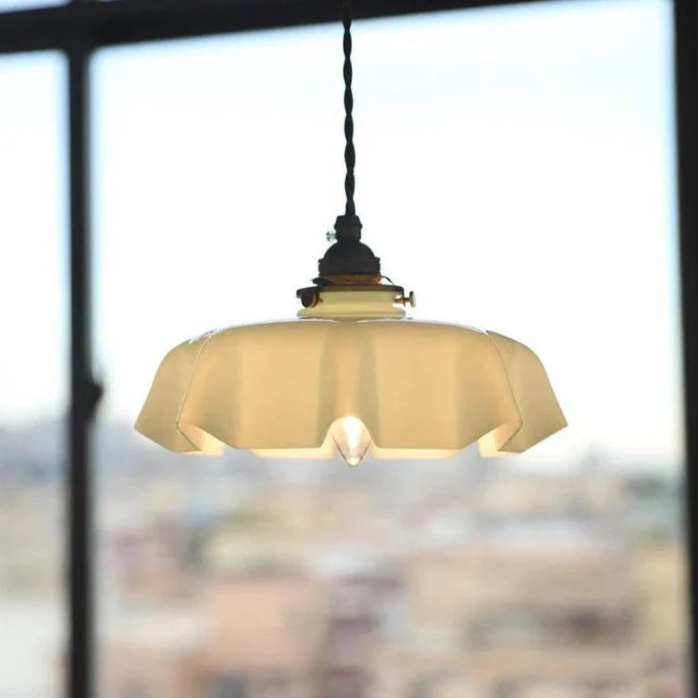 Blush Opaline Glass Retro Glass Pendant Light