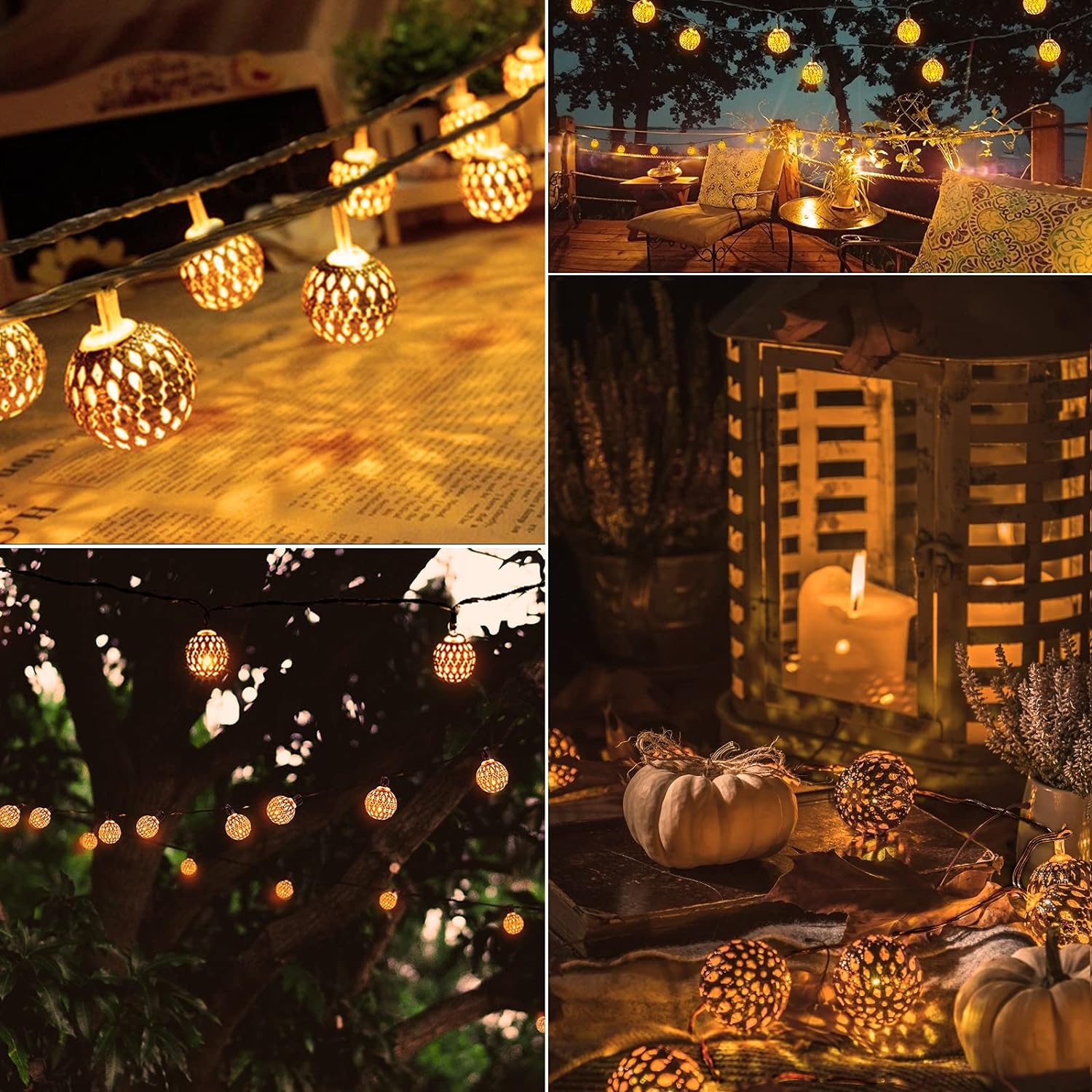 Moroccan Style Waterproof Solar String Lights - SunGlow Strings