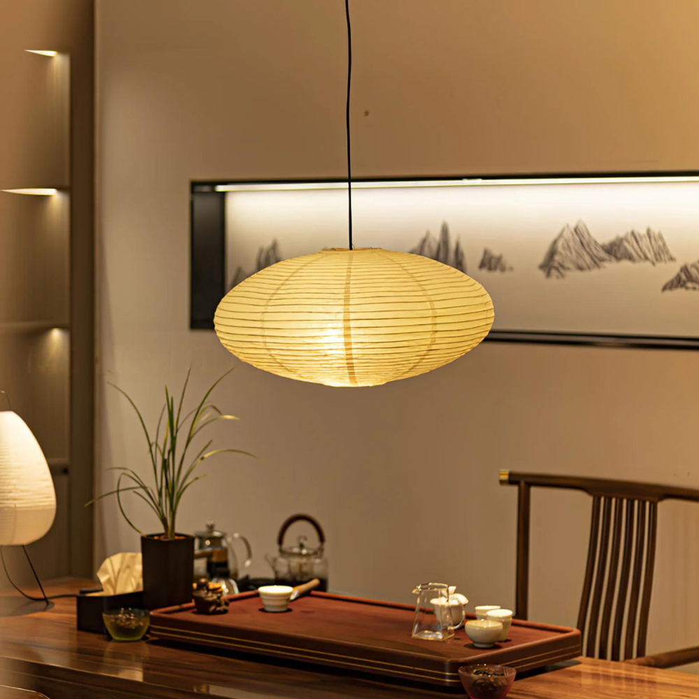 The Mist Shard Japandi Paper Pendant Light