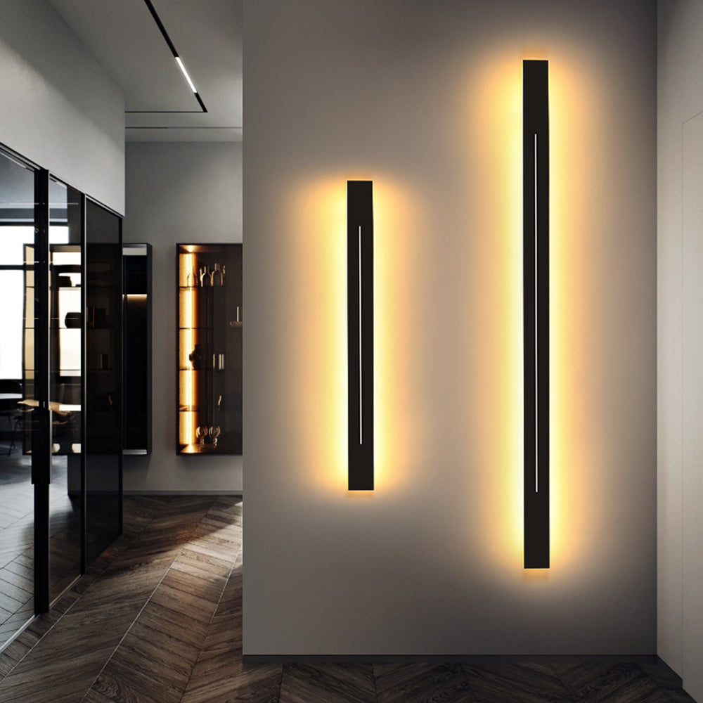 Azin Simple Linear Wall Sconce Black/Gold Living Room