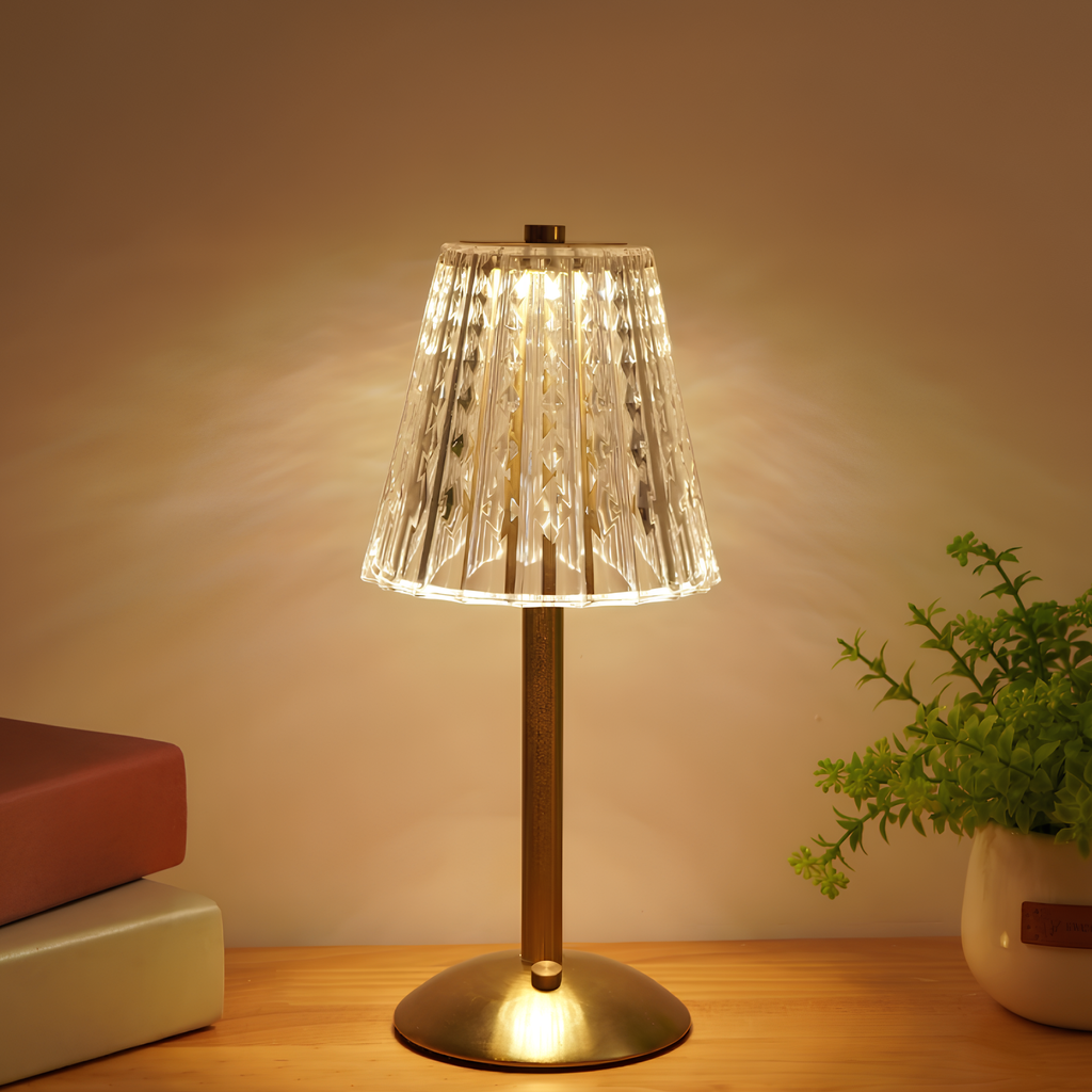 Golden Crystal Table Lamp - Aurora Luxe