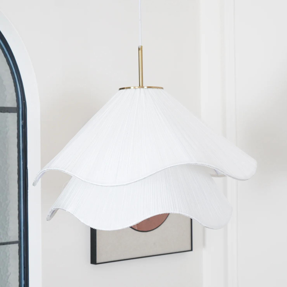 Radiance of Serenity Fabric Japandi Pendant Light