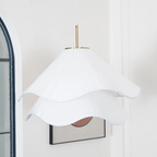 Radiance of Serenity Fabric Japandi Pendant Light