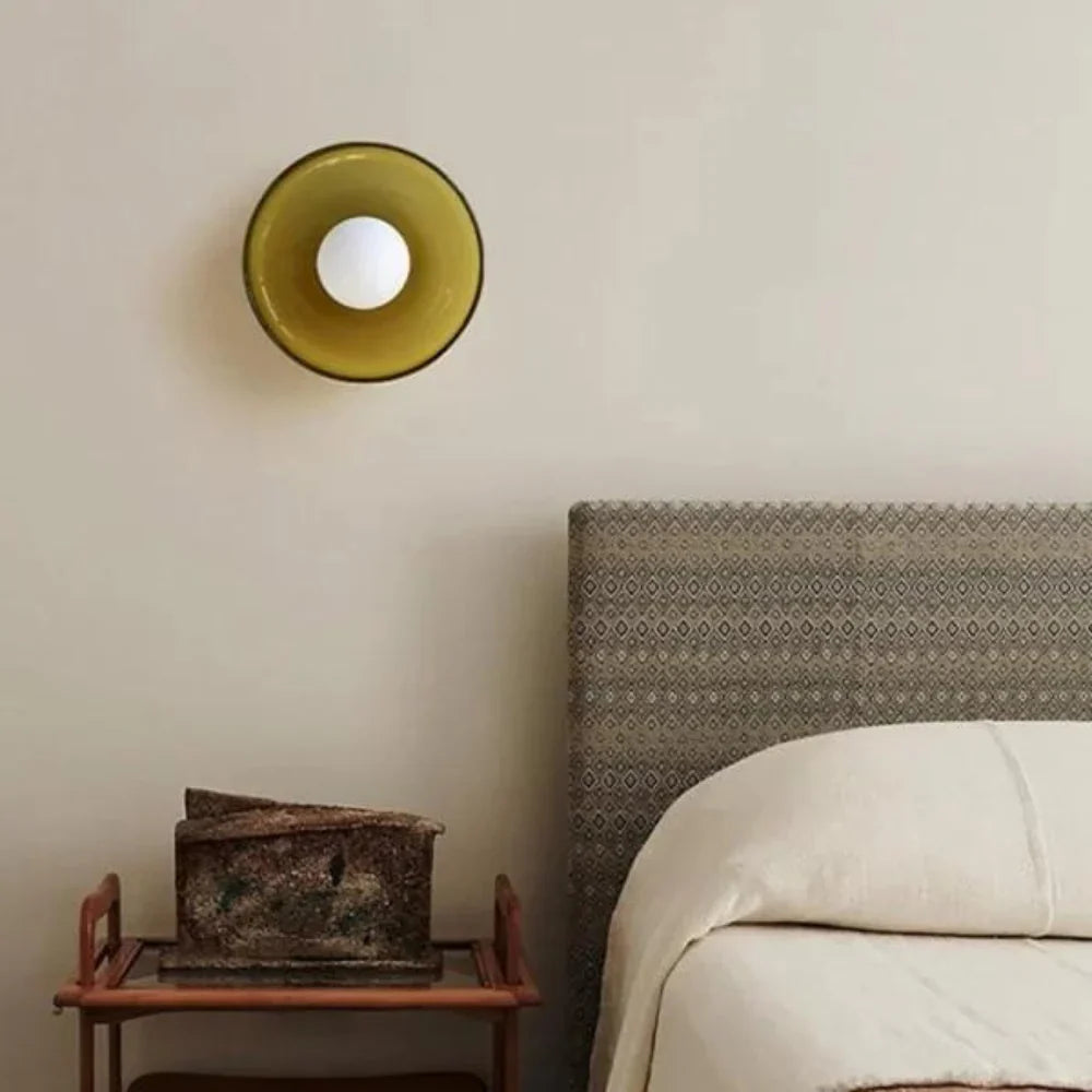 Nordic Glass Olive Disc Wall and Ceiling Light