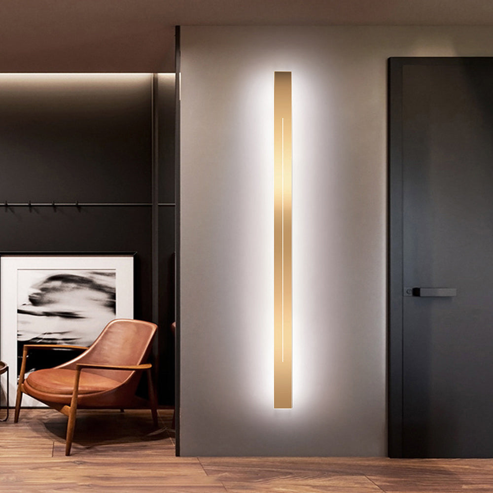 Azin Simple Linear Wall Sconce Black/Gold Living Room