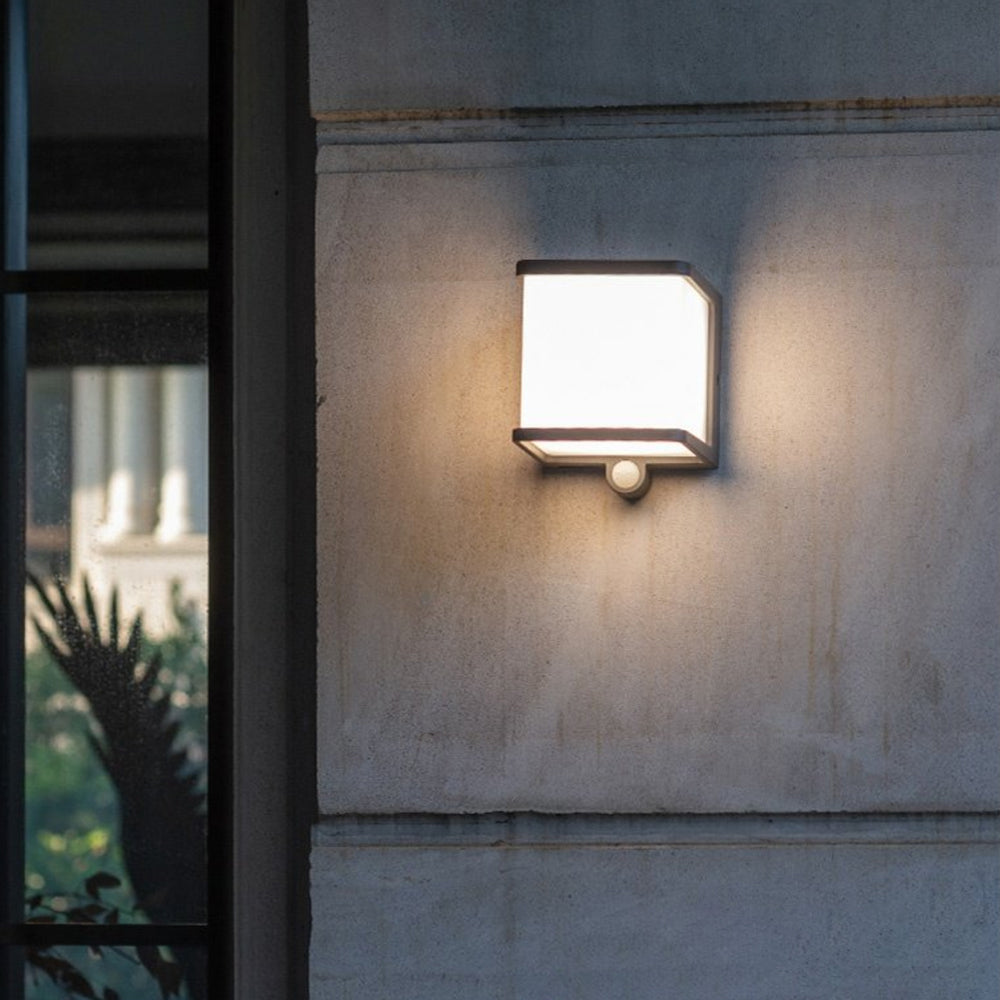 Modern Minimalist Rectangular Acrylic Sensor Solar Waterproof Outdoor Wall Light