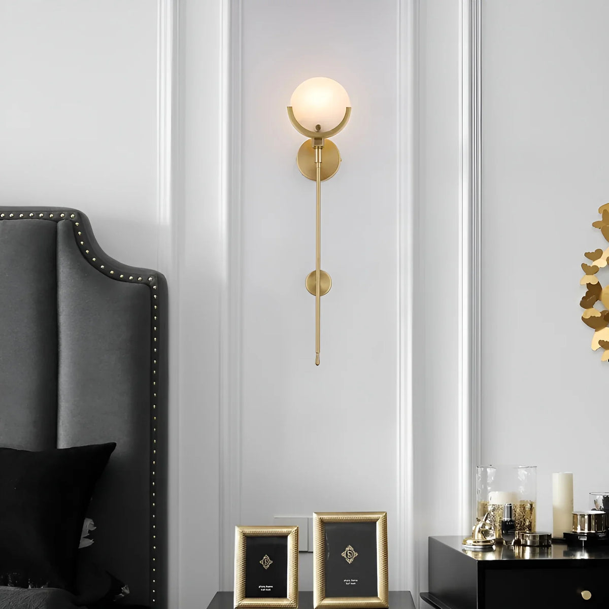 Alabaster Marble Ava Brass Wall Light
