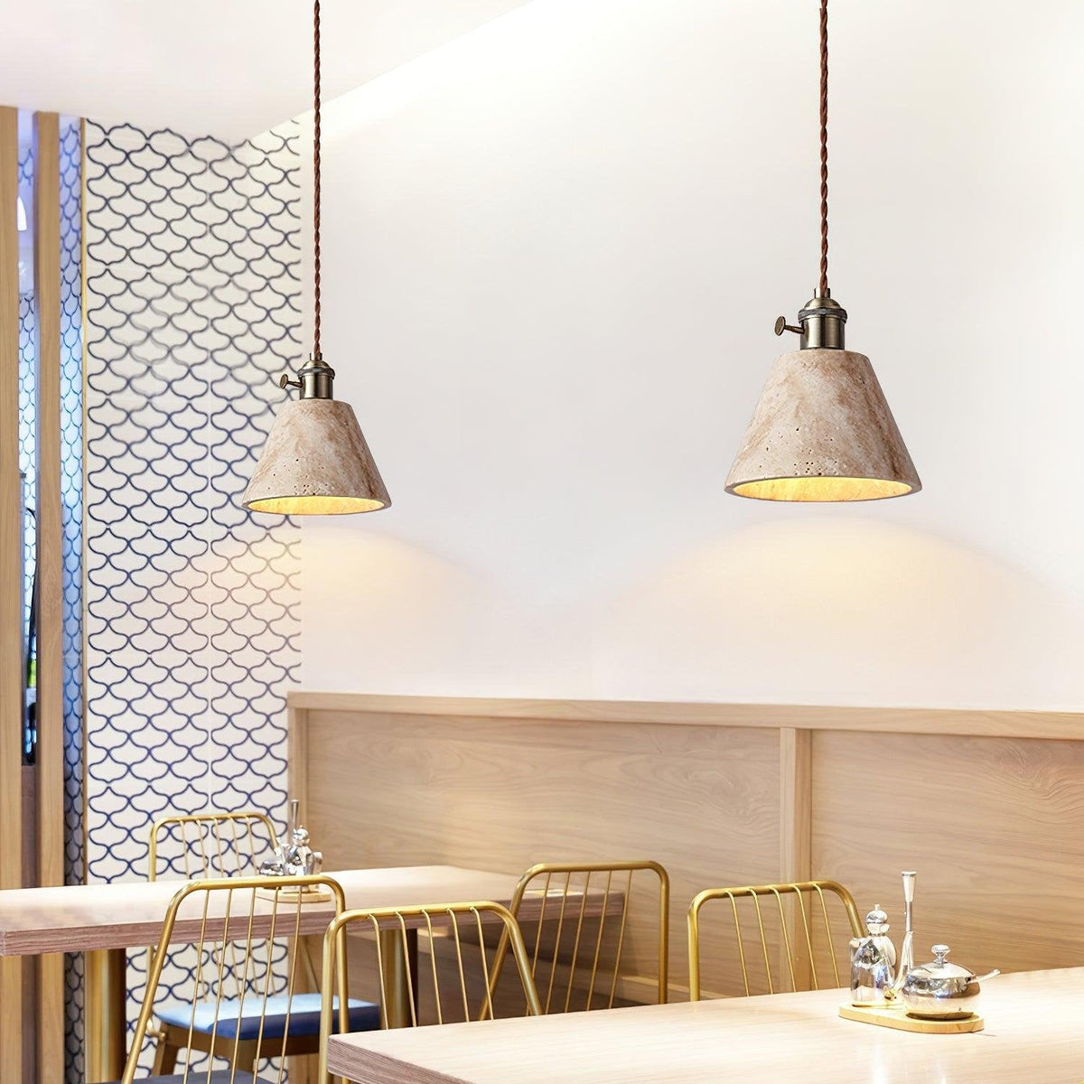 Alagusmo Minimalist Travertine Pendant Light