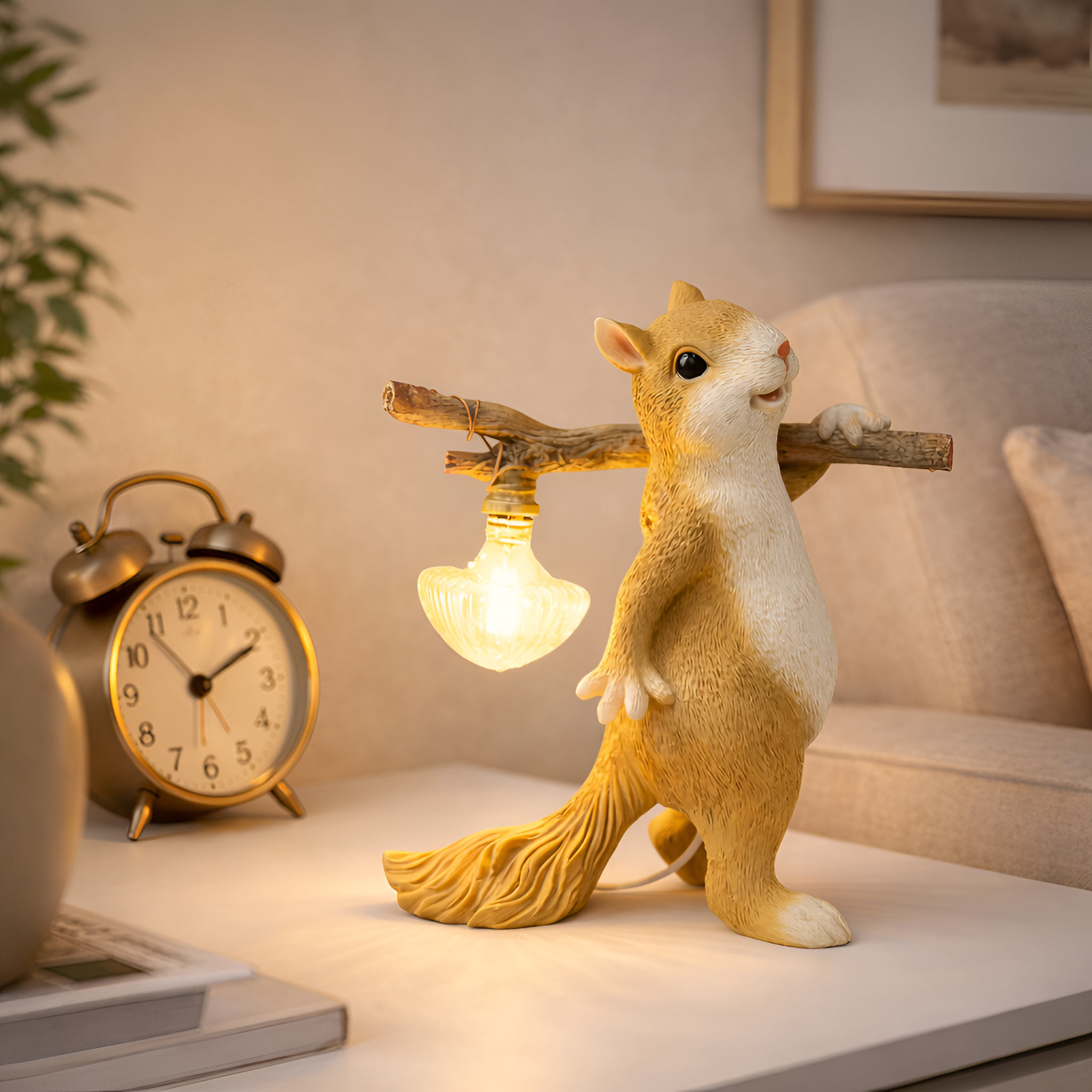 Nyx - Resin Squirrel LED Night Light Table Lamp