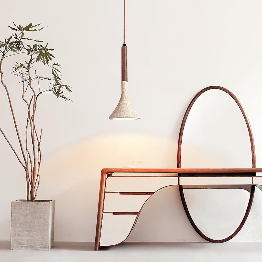 Aplomb Japandi Travertine Pendant Light