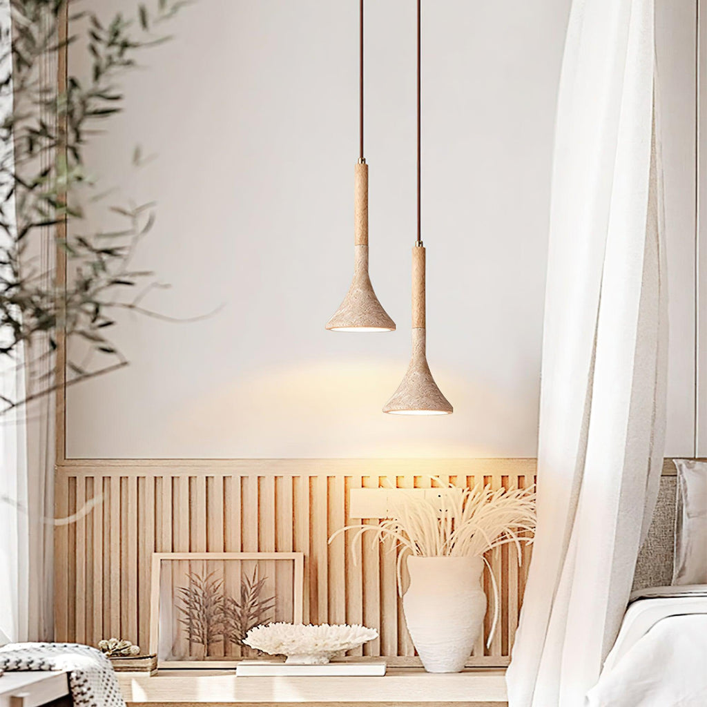 Aplomb Japandi Travertine Pendant Light