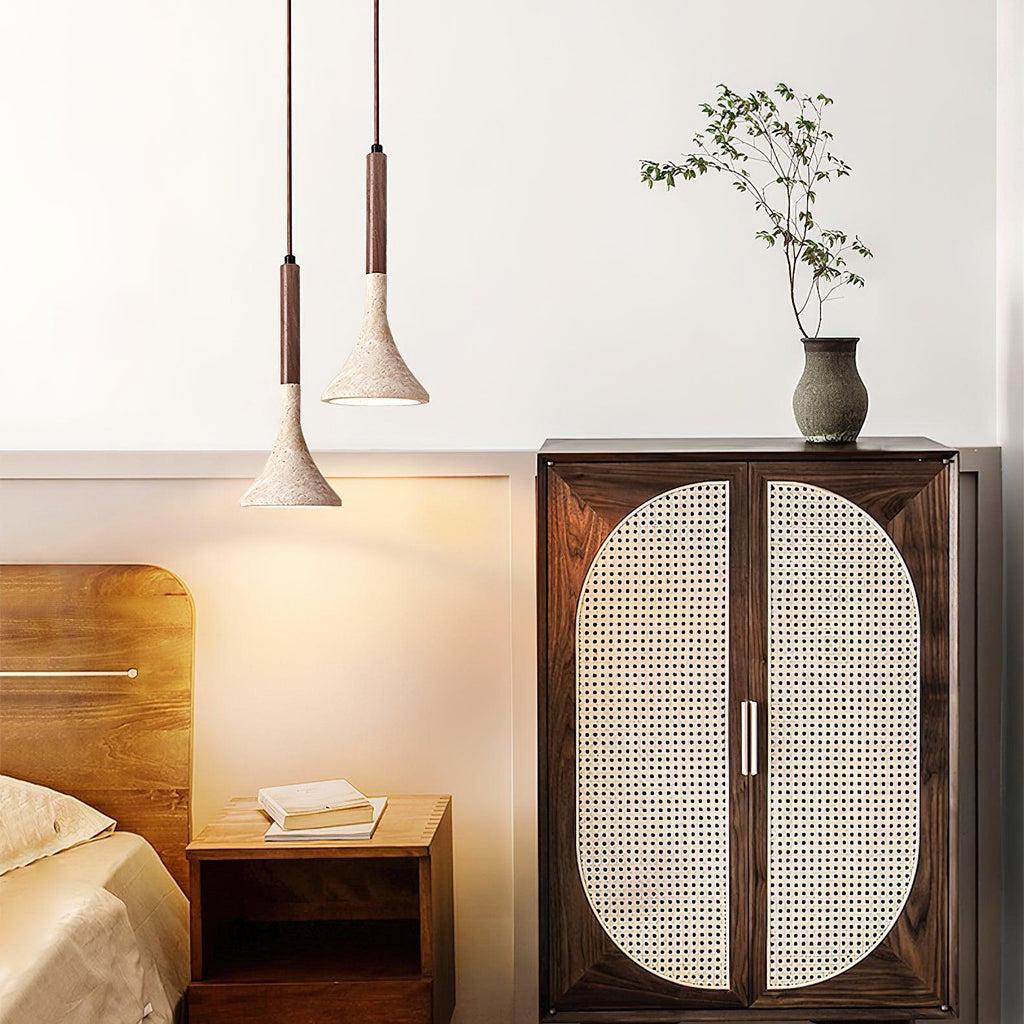 Aplomb Japandi Travertine Pendant Light