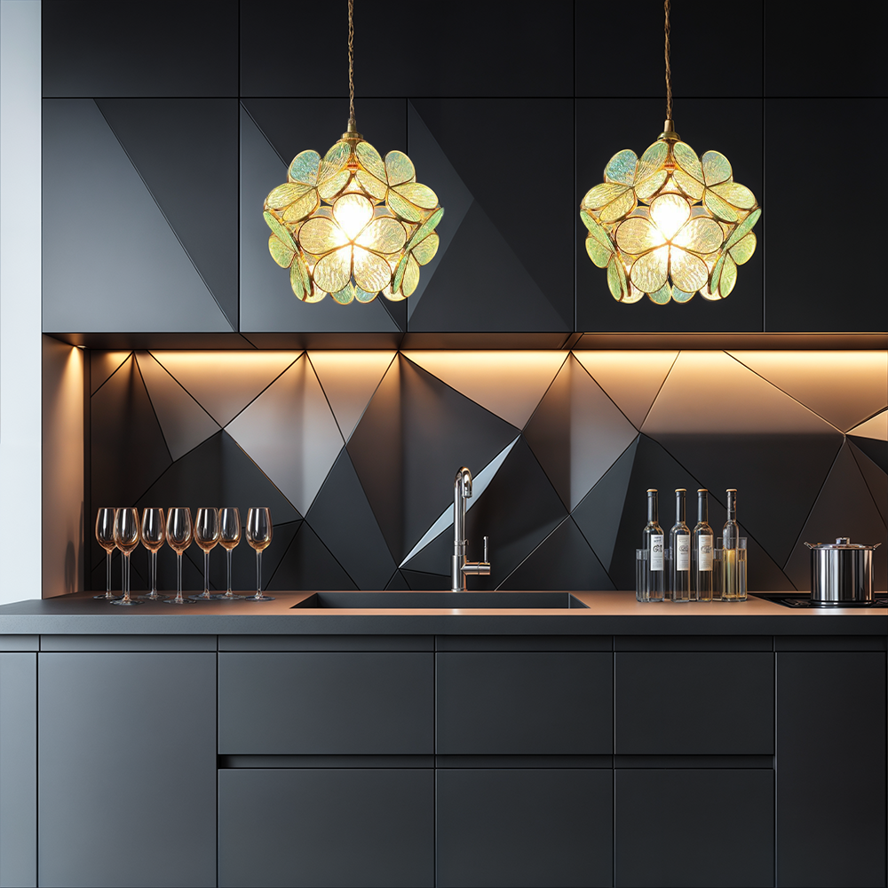 Blooming Nordic Flower Glass Pendant Light