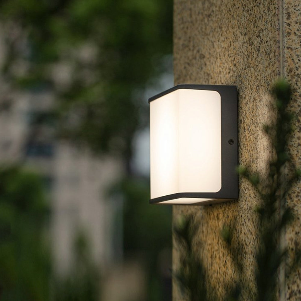 Modern Minimalist Rectangular Acrylic Sensor Solar Waterproof Outdoor Wall Light