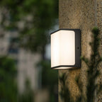Modern Minimalist Rectangular Acrylic Sensor Solar Waterproof Outdoor Wall Light