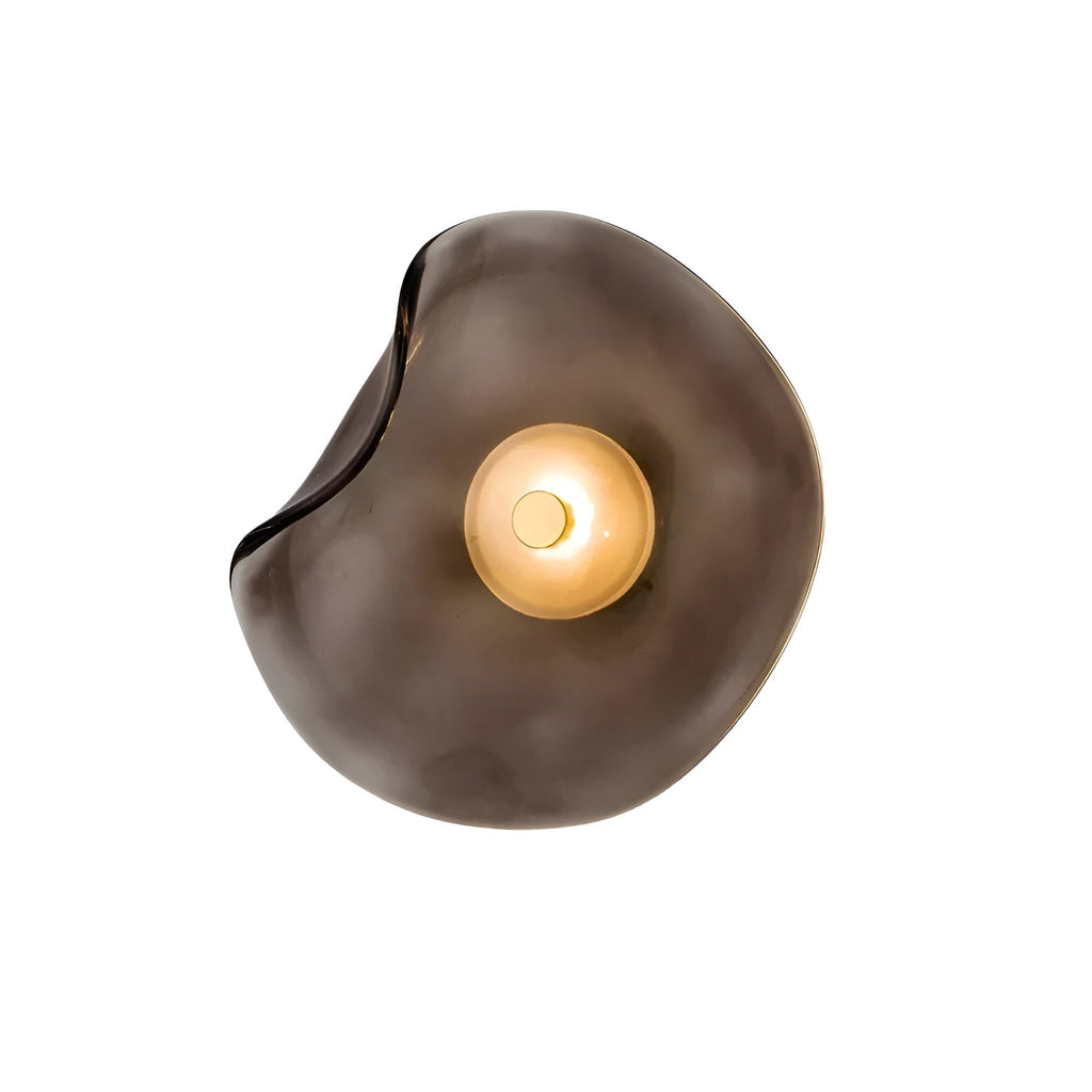 Nordic Curved Glass Japandi Style Glass LED Wall Light