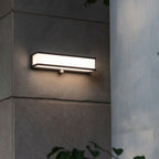Modern Minimalist Rectangular Acrylic Sensor Solar Waterproof Outdoor Wall Light