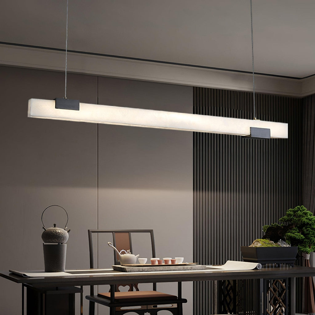 Kaelen Minimalist Alabaster Linear Pendant Light