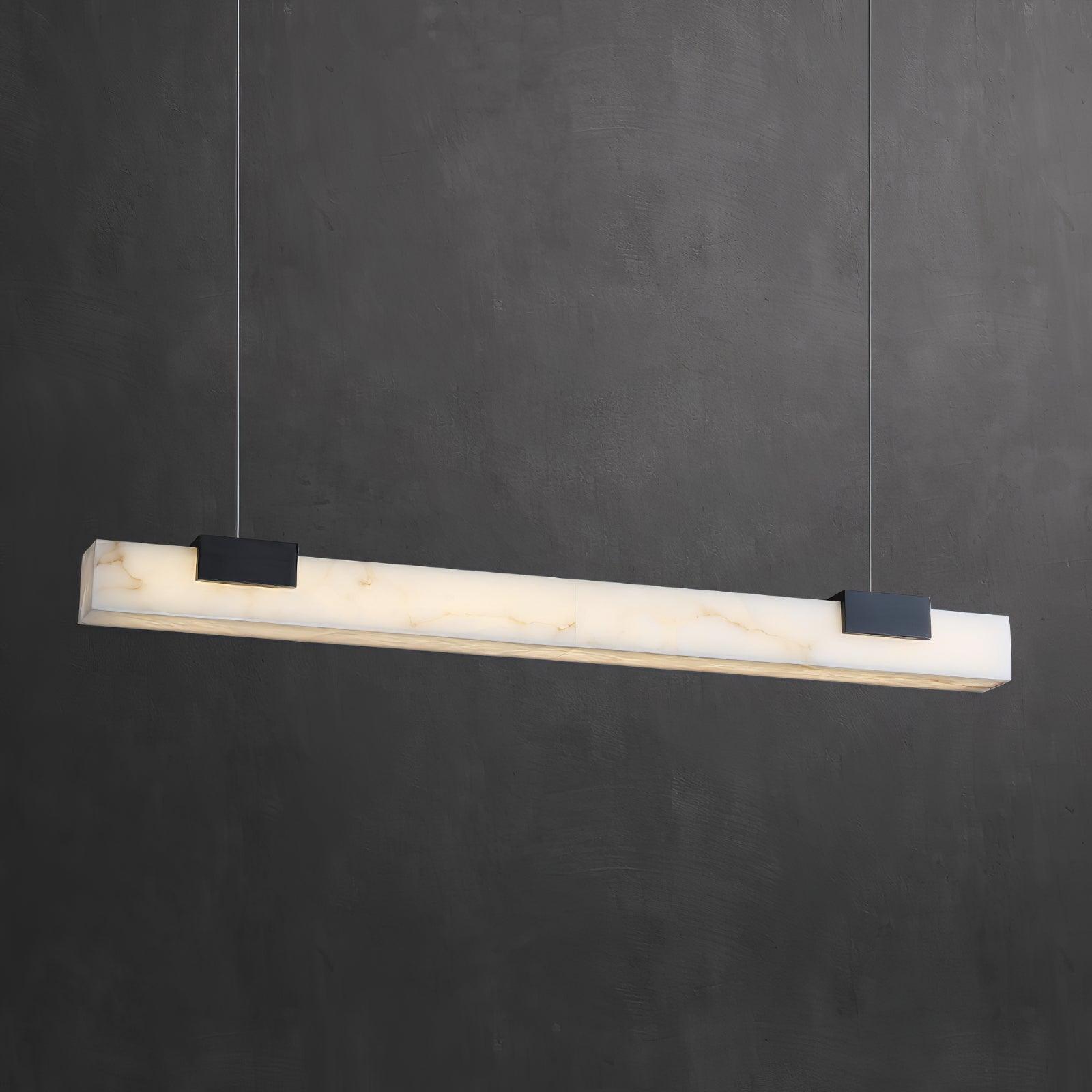 Kaelen Minimalist Alabaster Linear Pendant Light