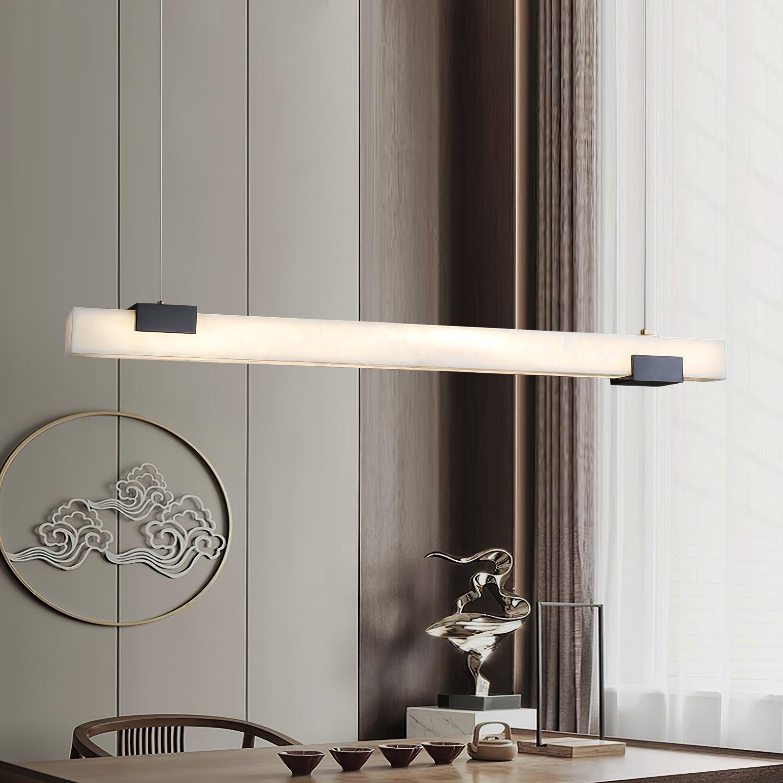 Kaelen Minimalist Alabaster Linear Pendant Light