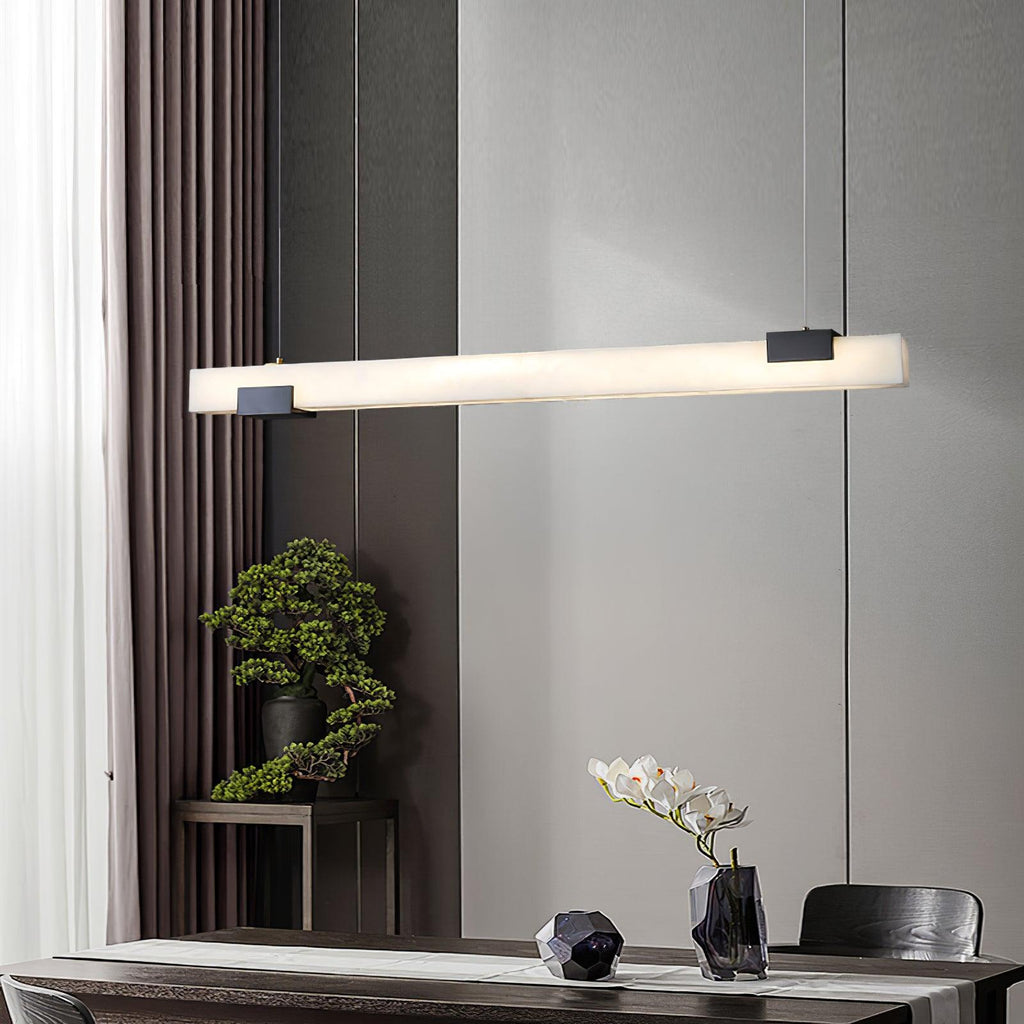Kaelen Minimalist Alabaster Linear Pendant Light