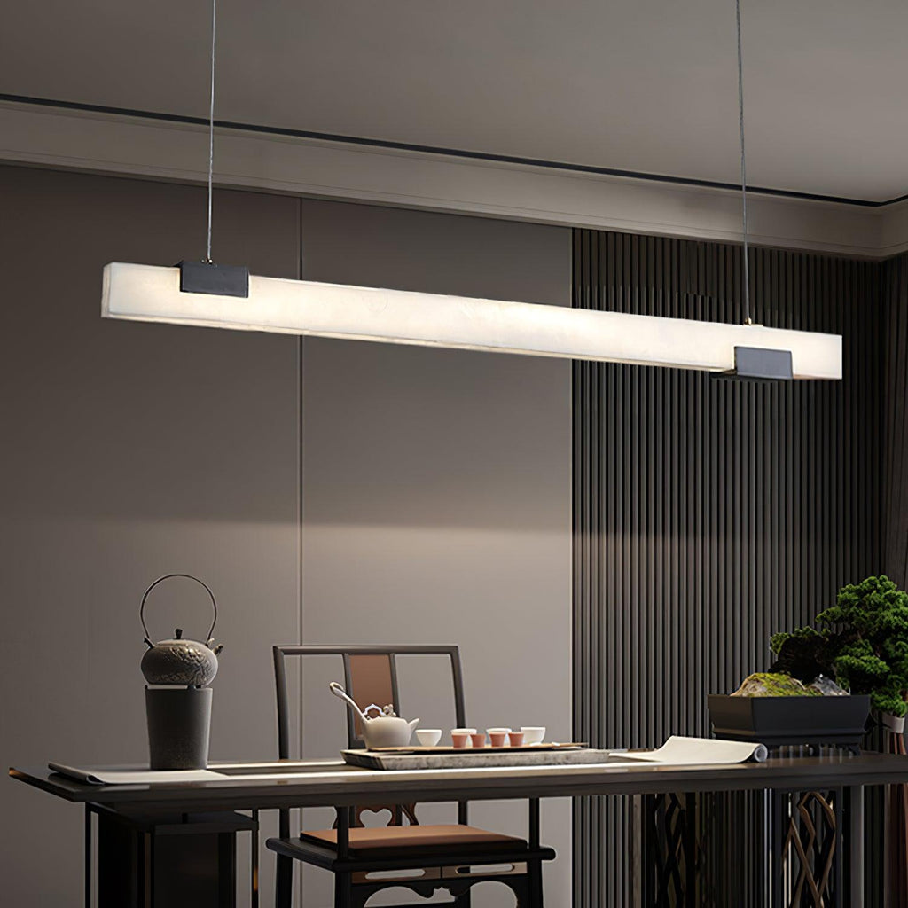 Kaelen Minimalist Alabaster Linear Pendant Light