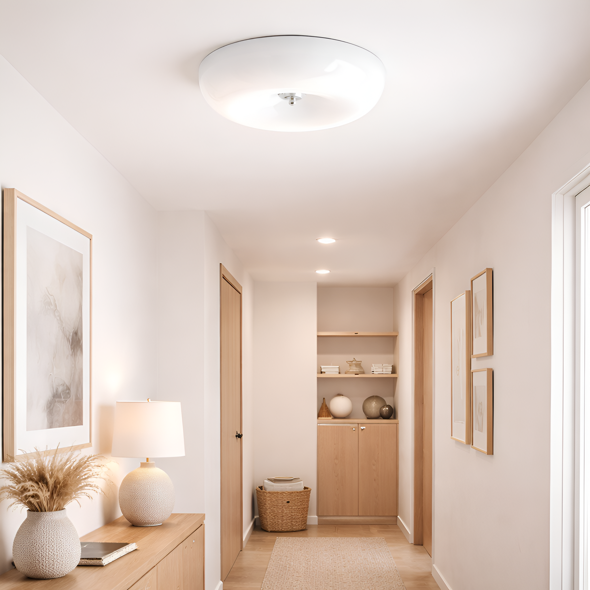 Brixton - French Cream Glass Ceiling Lamp