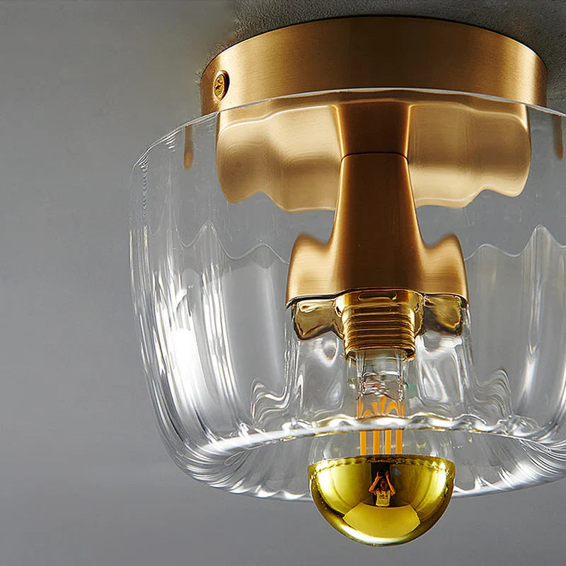 Clara Rays Contemporary Brass Glass Ceiling Light