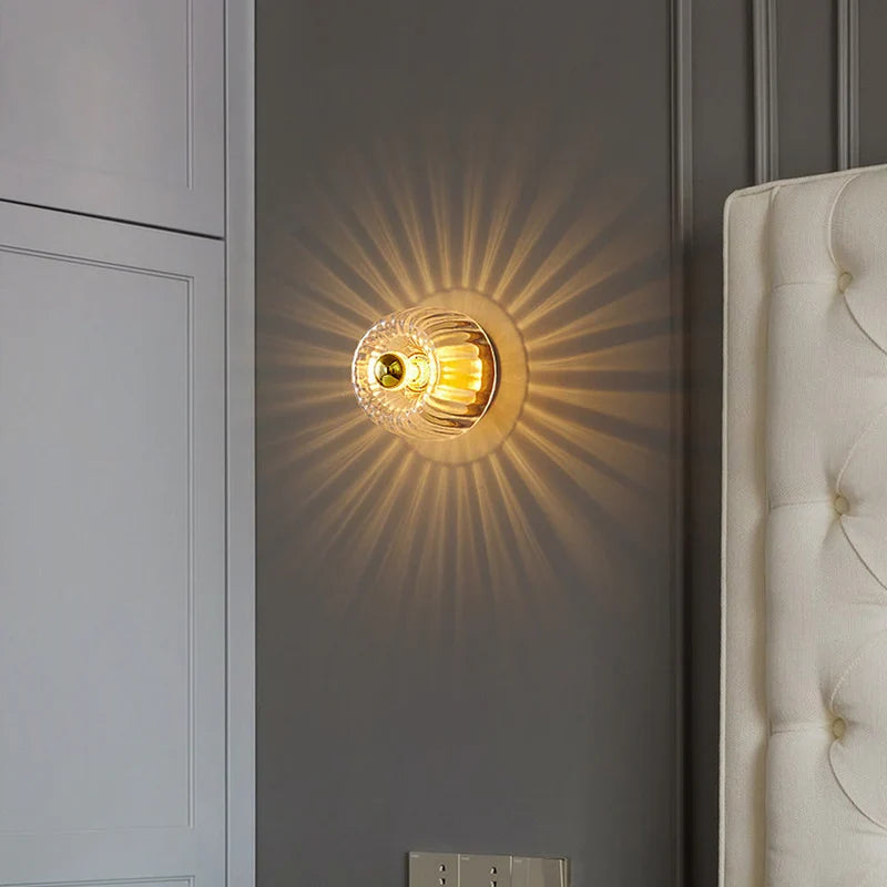 Clara Rays Contemporary Brass Glass Ceiling Light
