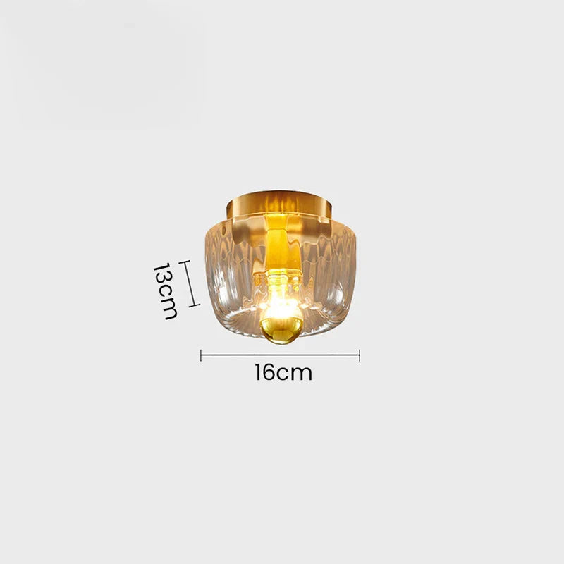 Clara Rays Contemporary Brass Glass Ceiling Light