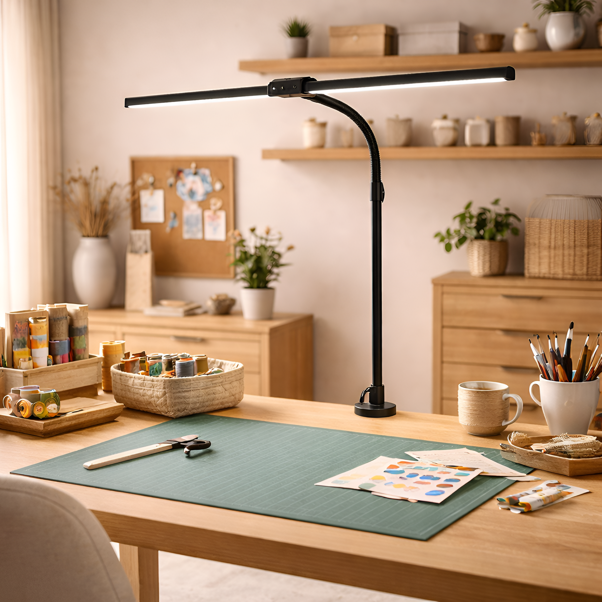 Joey - Double Head LED Clip Desk Lamp