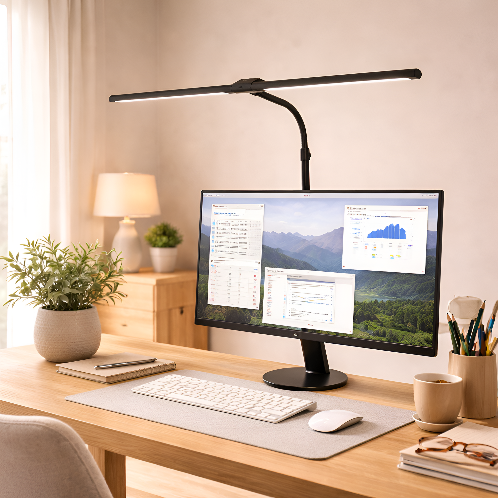 Joey - Double Head LED Clip Desk Lamp
