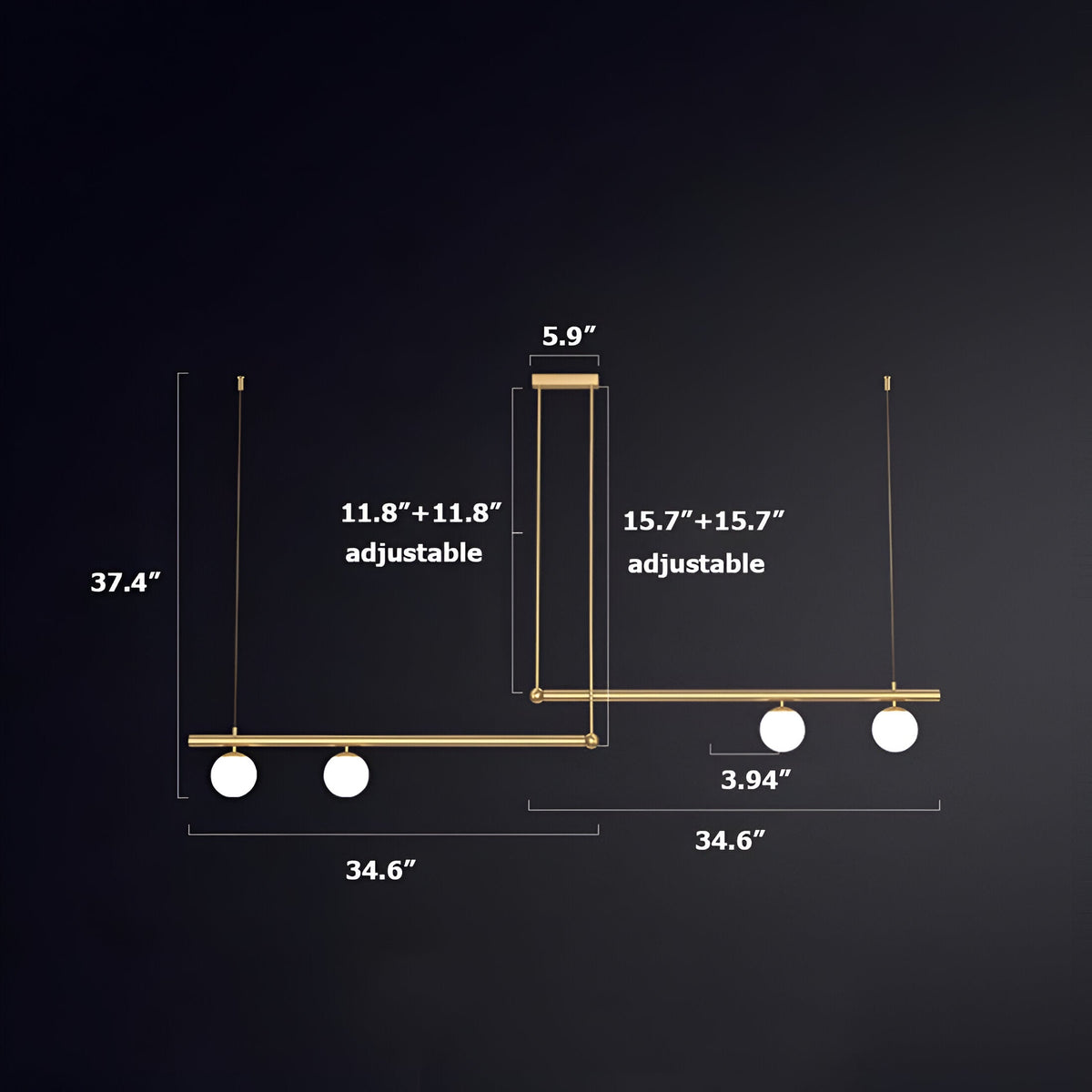 Nordic Glass Linear Luxury Pendant Light