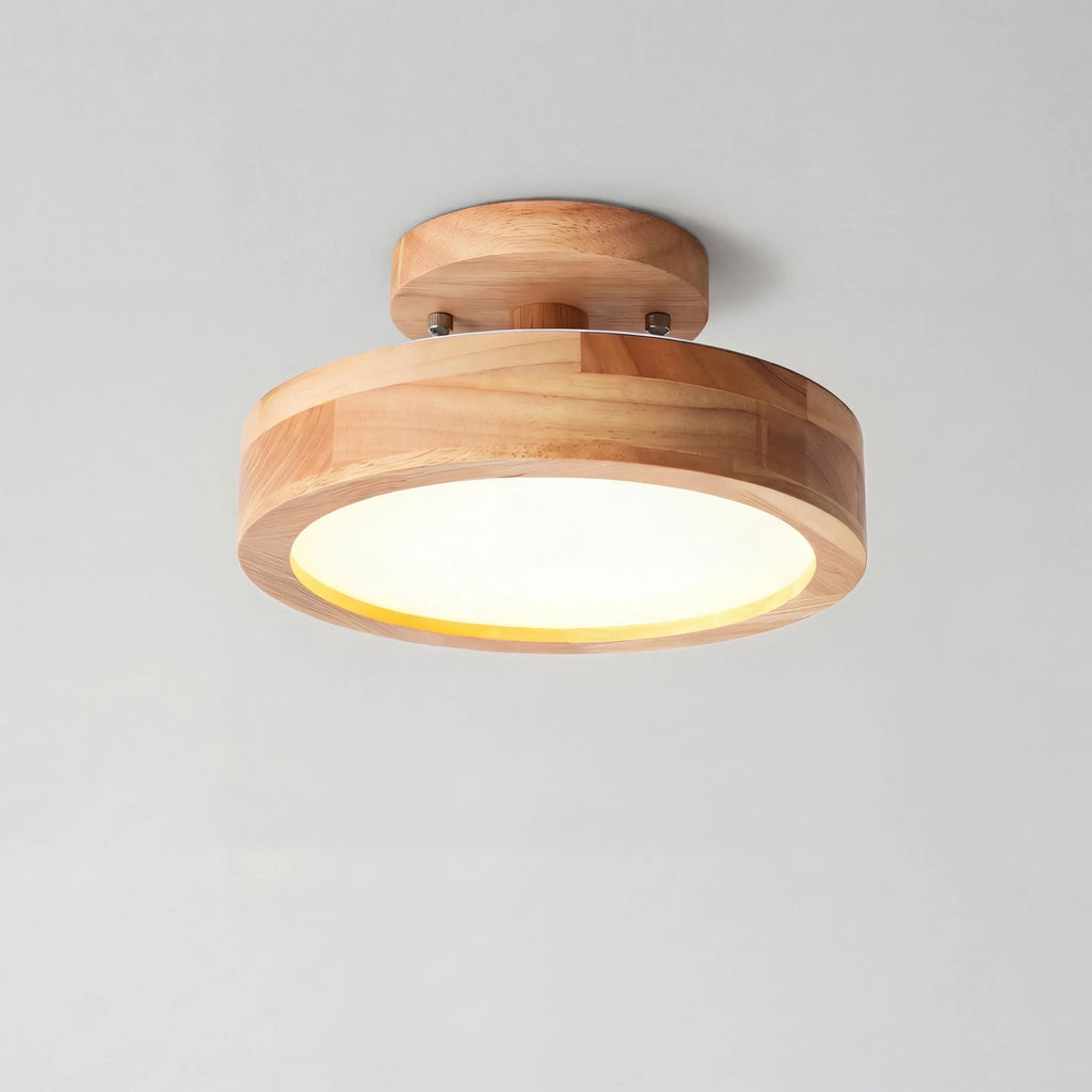 Eir Macaron Round Wood Grain Ceiling Lamp