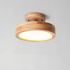 Eir Macaron Round Wood Grain Ceiling Lamp